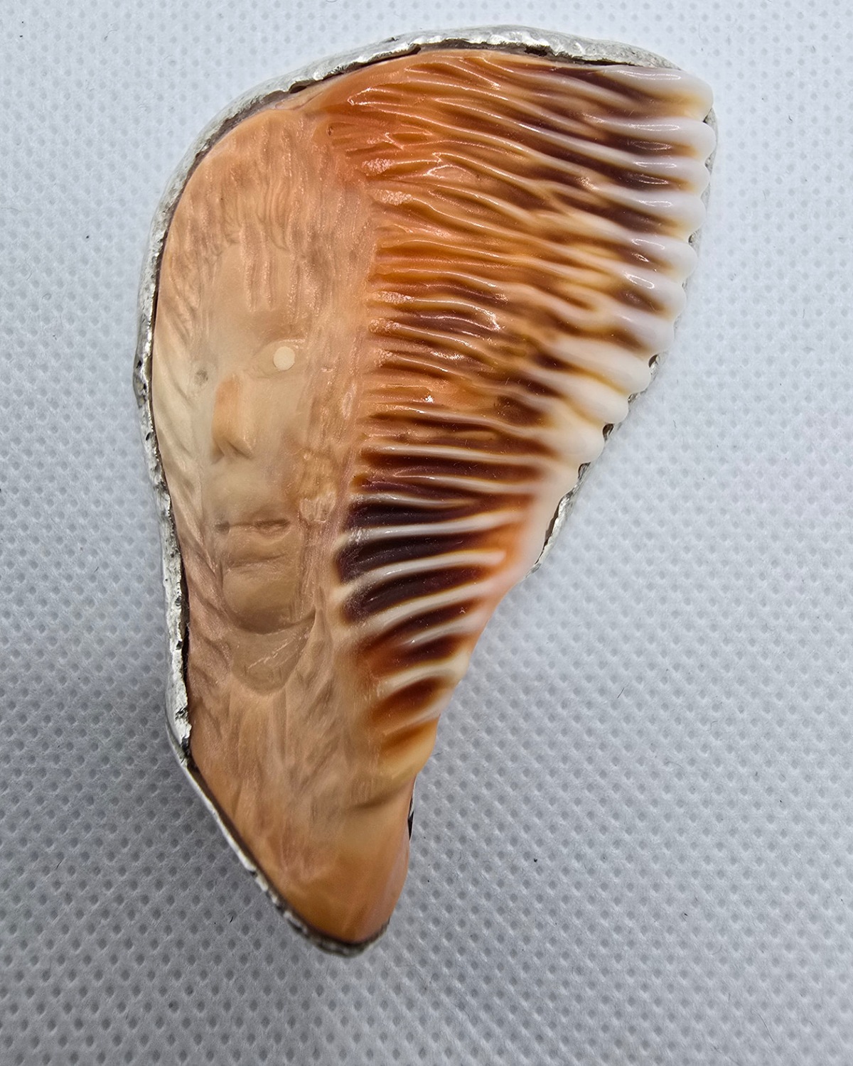 Spirit of the Chief — hand-carved shell cameo, main front view