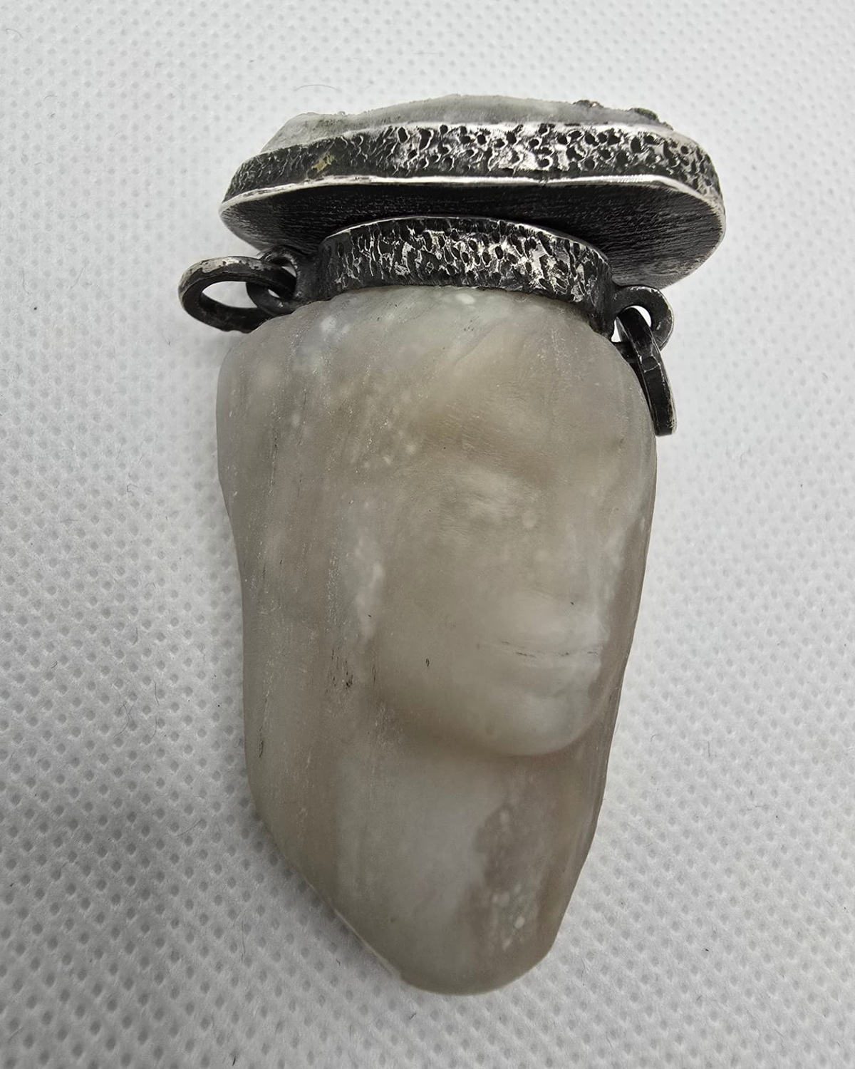 Frosted agate flask, front view